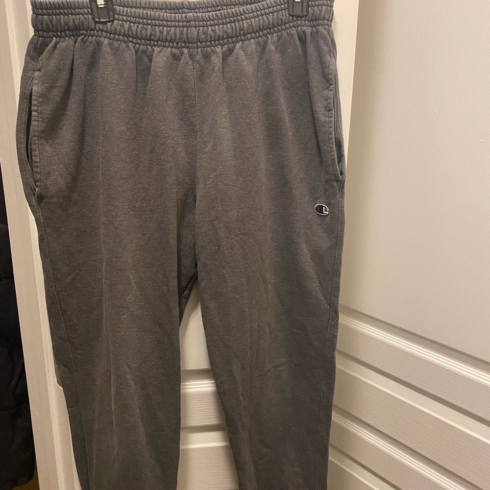 Champion Gray Sweatpants with Elastic Waistband and Relaxed Fit